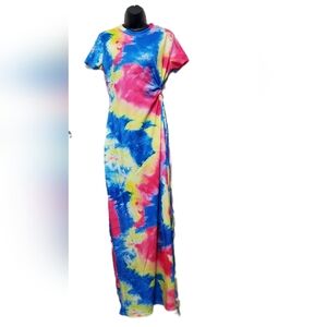 2/$30 Tie Dye Side Cut Out Maxi Dress Size Large/XL